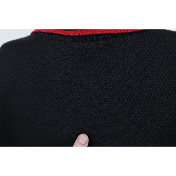 Vtg 90s Y2K Mens Medium Faded Ohio State University Thermal Knit Golf Polo Black - Picture 10 of 13